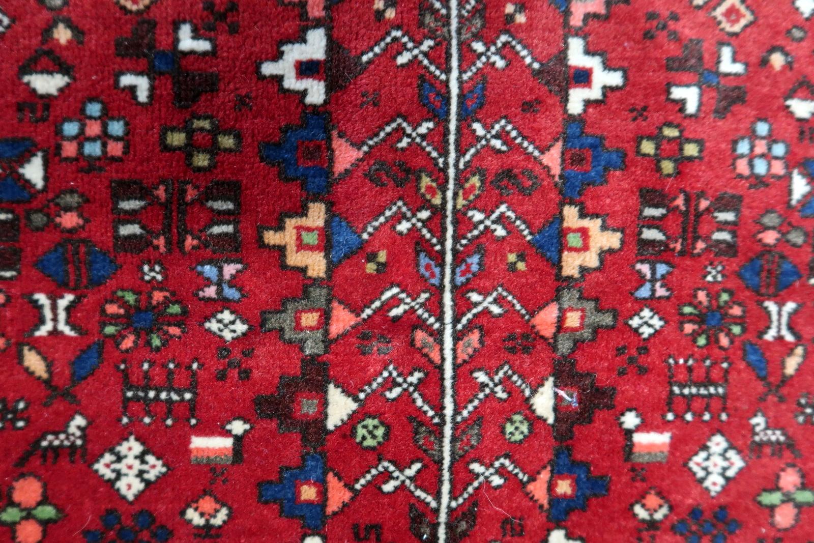 Handmade Vintage Persian Malayer Rug 3.4' x 4.9' (106cm x 151cm), 1970s - 1C1111 For Sale 1