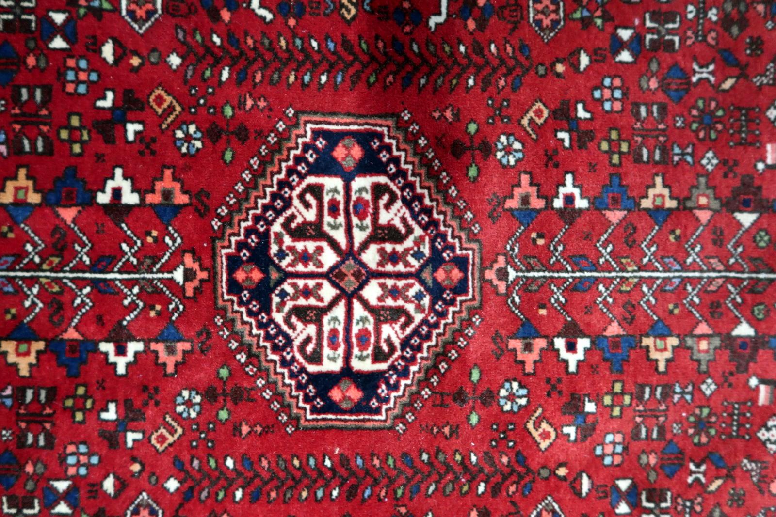Handmade Vintage Persian Malayer Rug 3.4' x 4.9' (106cm x 151cm), 1970s - 1C1111 For Sale 2