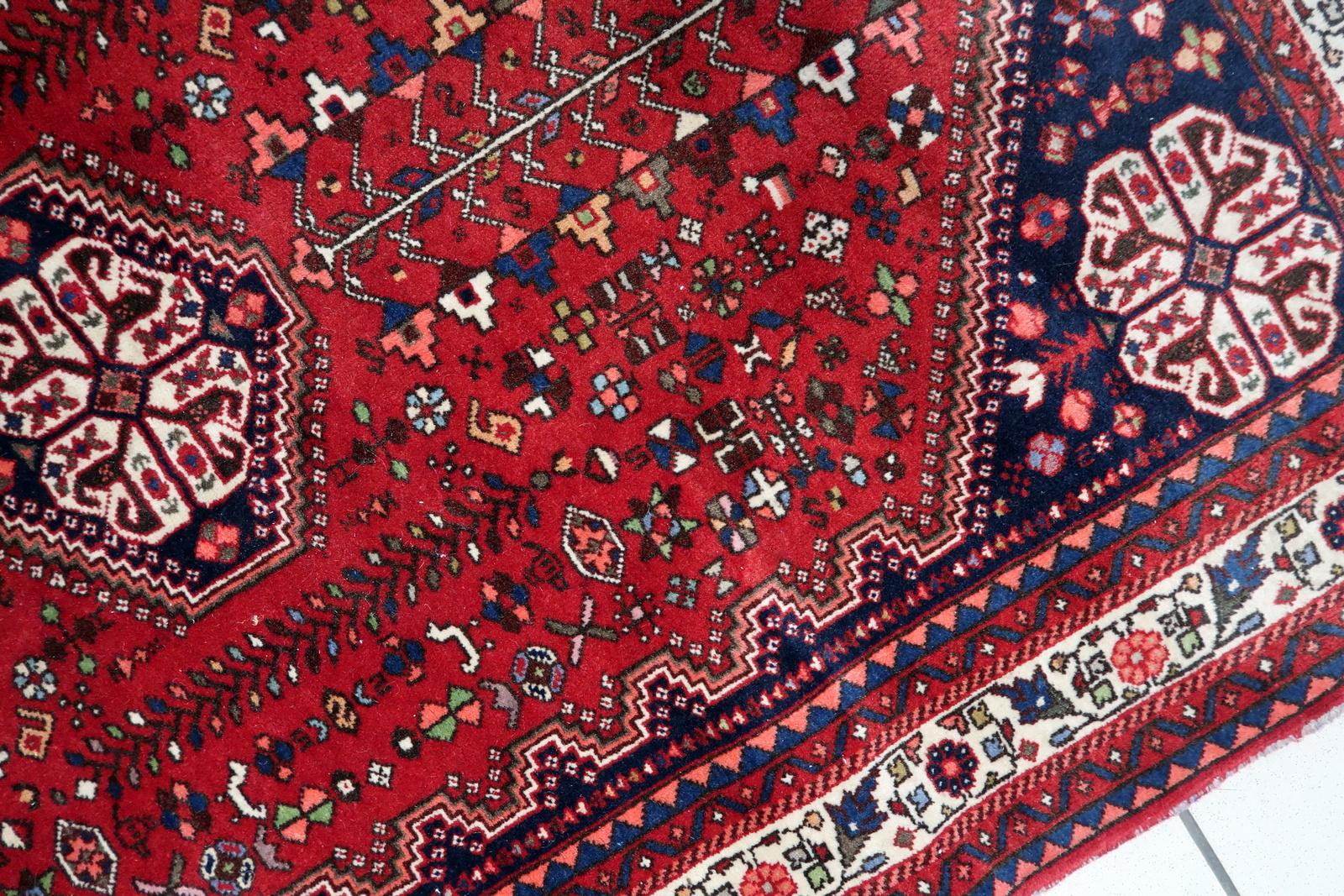Handmade Vintage Persian Malayer Rug 3.4' x 4.9' (106cm x 151cm), 1970s - 1C1111 For Sale 3