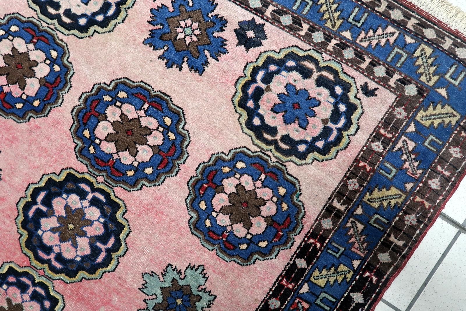 Hand-Knotted Handmade Vintage Persian Malayer Rug 3.8' x 6.2', 1950s - 1C1187 For Sale