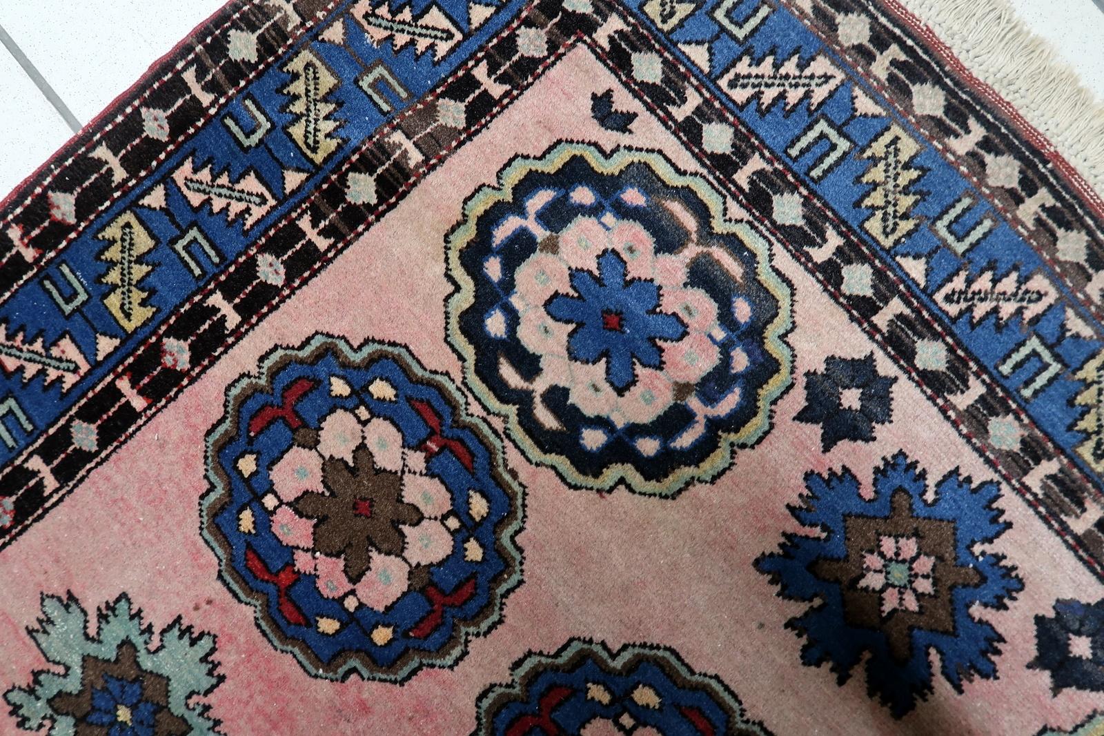 Handmade Vintage Persian Malayer Rug 3.8' x 6.2', 1950s - 1C1187 In Good Condition For Sale In Bordeaux, FR