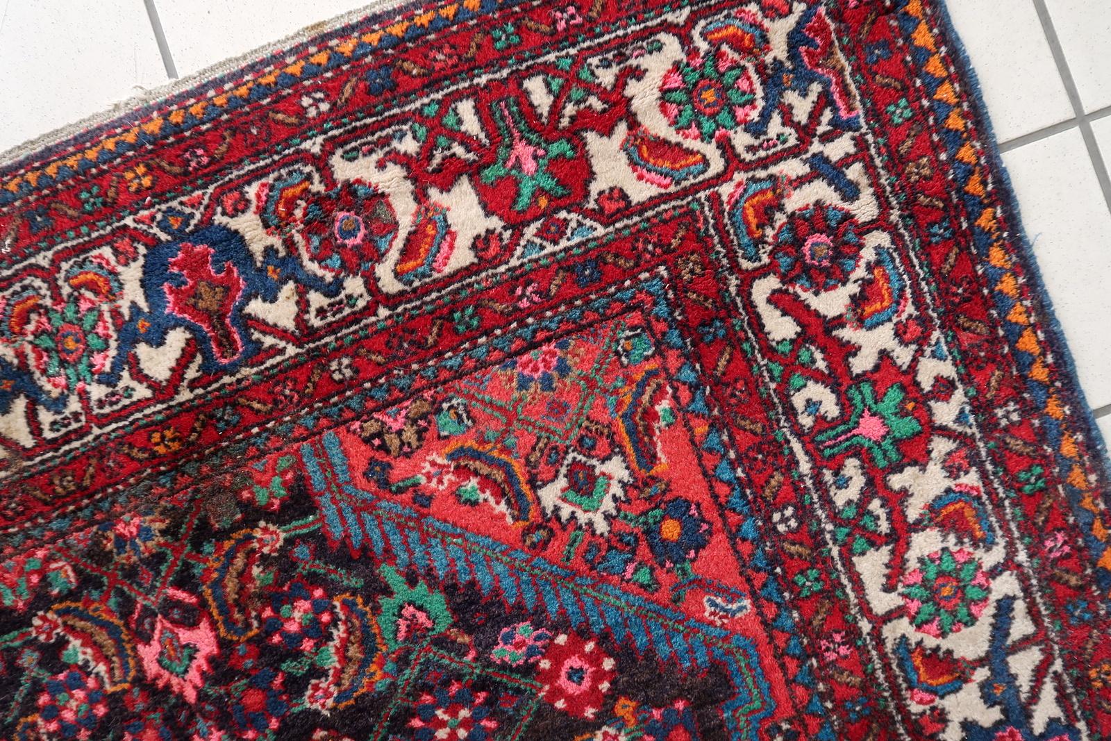 Handgefertigte Vintage Persisch Malayer Teppich 4,2' x 7,1' 1960er Jahre - 1С1171 im Angebot 7