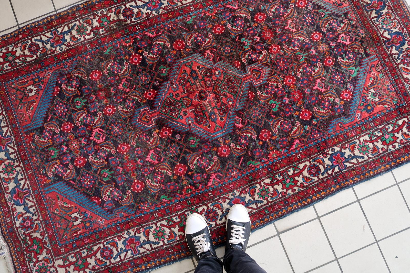 Handgefertigte Vintage Persisch Malayer Teppich 4,2' x 7,1' 1960er Jahre - 1С1171 im Angebot 8