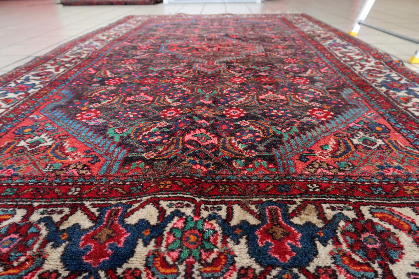 Handgefertigte Vintage Persisch Malayer Teppich 4,2' x 7,1' 1960er Jahre - 1С1171 im Angebot 10
