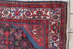 Handmade Vintage Persian Malayer Rug 4.2' x 7.1' 1960s - 1С1171