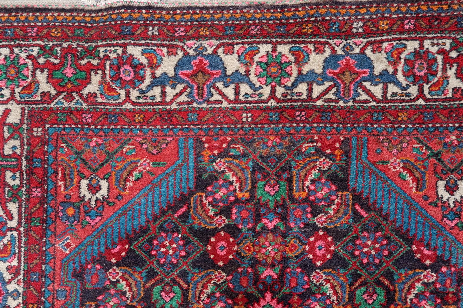 Handgefertigte Vintage Persisch Malayer Teppich 4,2' x 7,1' 1960er Jahre - 1С1171 (Handgeknüpft) im Angebot