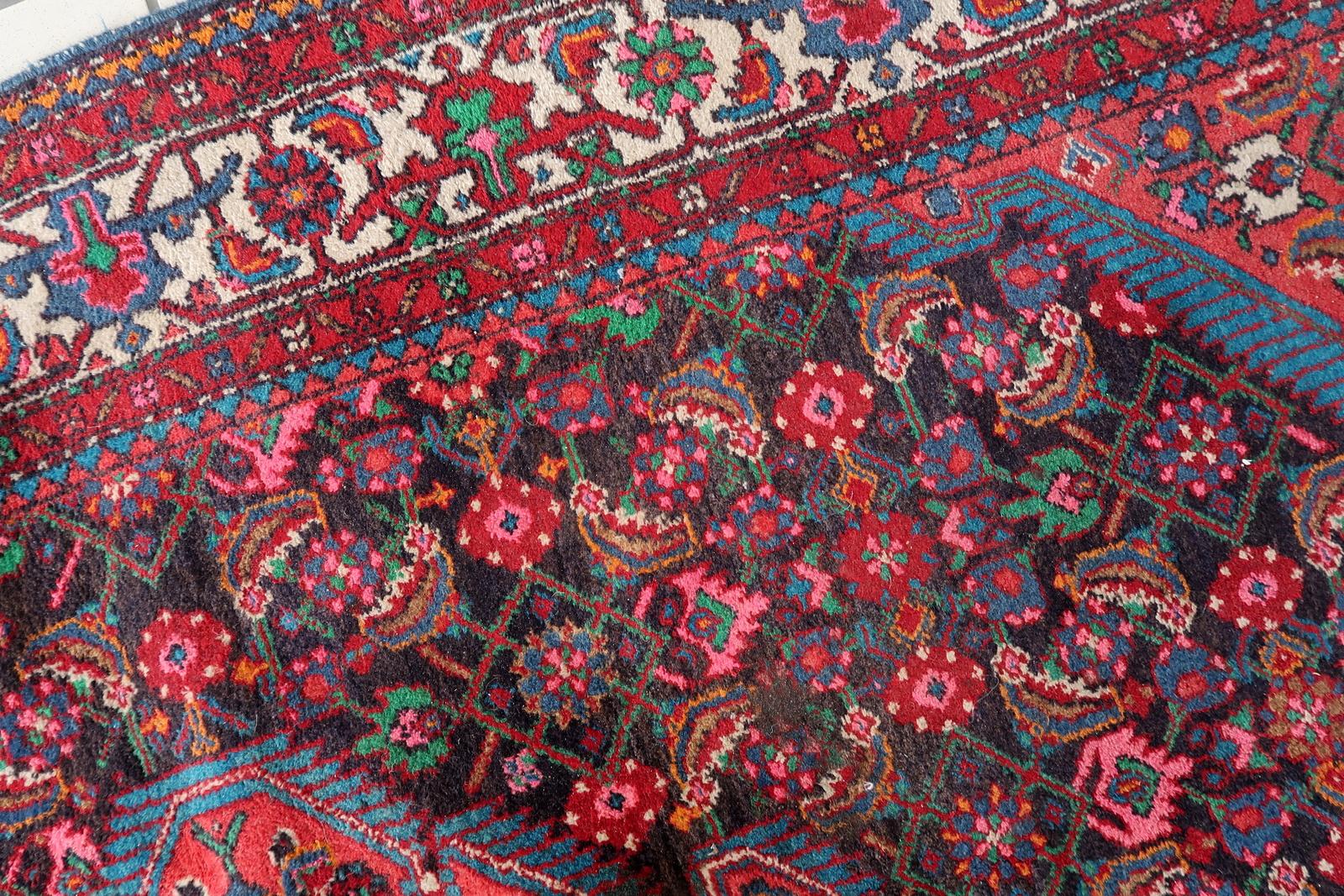 Handgefertigte Vintage Persisch Malayer Teppich 4,2' x 7,1' 1960er Jahre - 1С1171 im Angebot 1