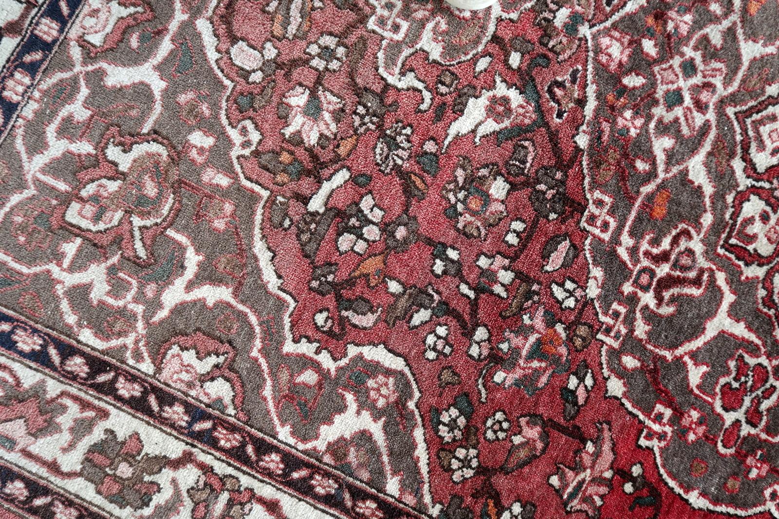 Noué à la main Tapis vintage persan Malayer fait main 4.7' x 6.5' 1960s - 1С1173 en vente