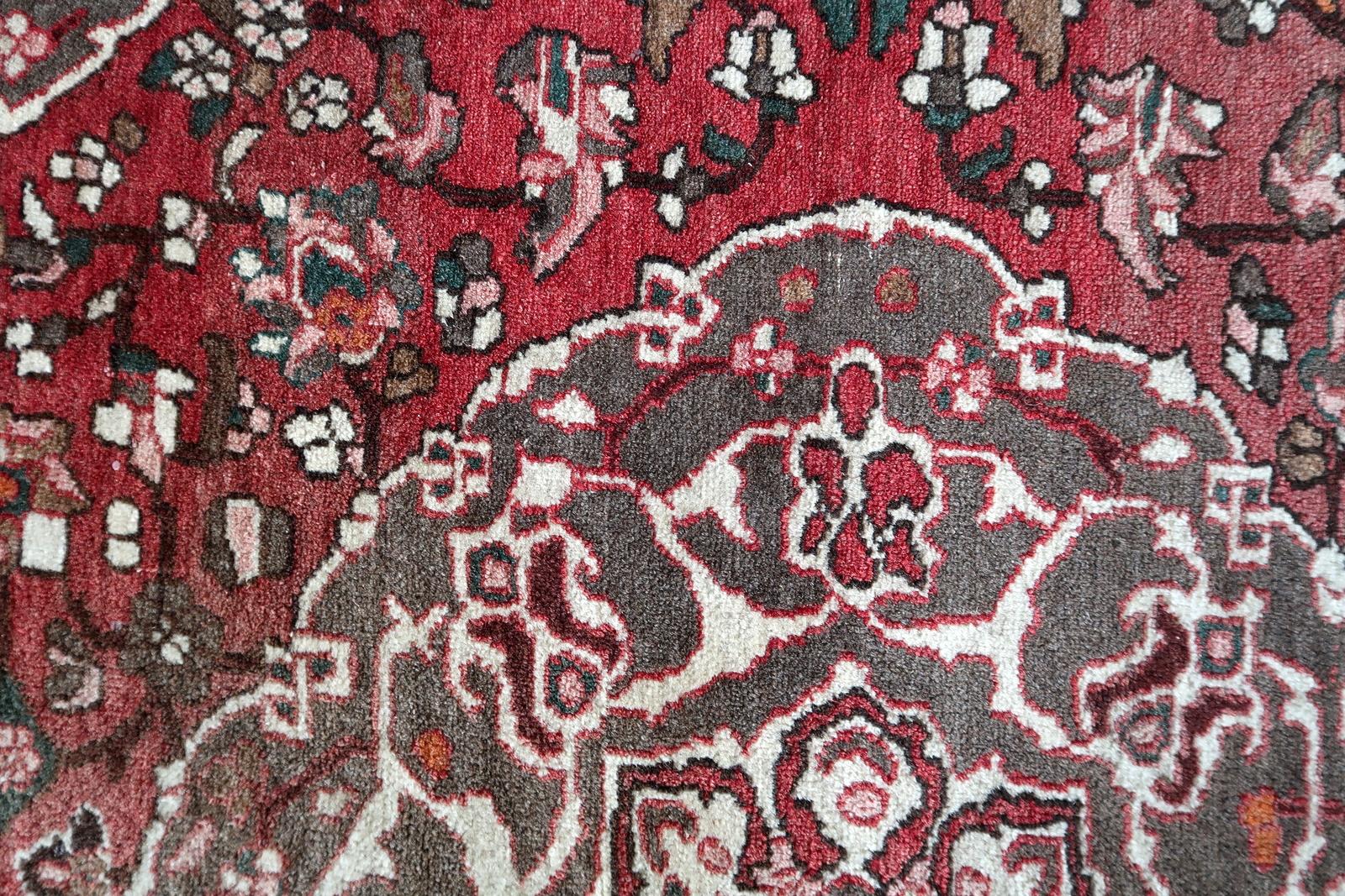 Tapis vintage persan Malayer fait main 4.7' x 6.5' 1960s - 1С1173 en vente 2