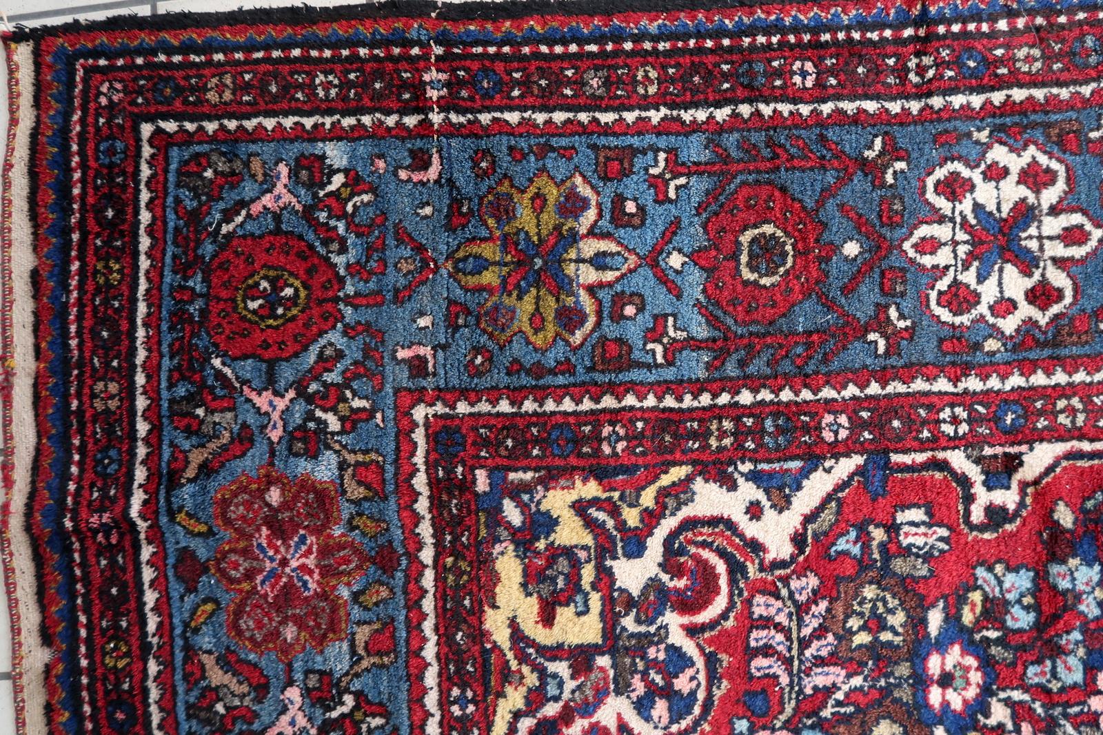 Handmade Vintage Persian Malayer Rug 5.4' x 10.6', 1960s - 1C1140 In Good Condition For Sale In Bordeaux, FR