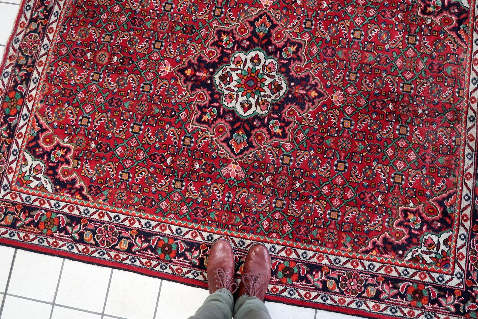 Tapis persan Malayer vintage fait à la main 5,4' x 7,1' (167 cm x 219 cm), années 1960 - 1C1110 en vente 7