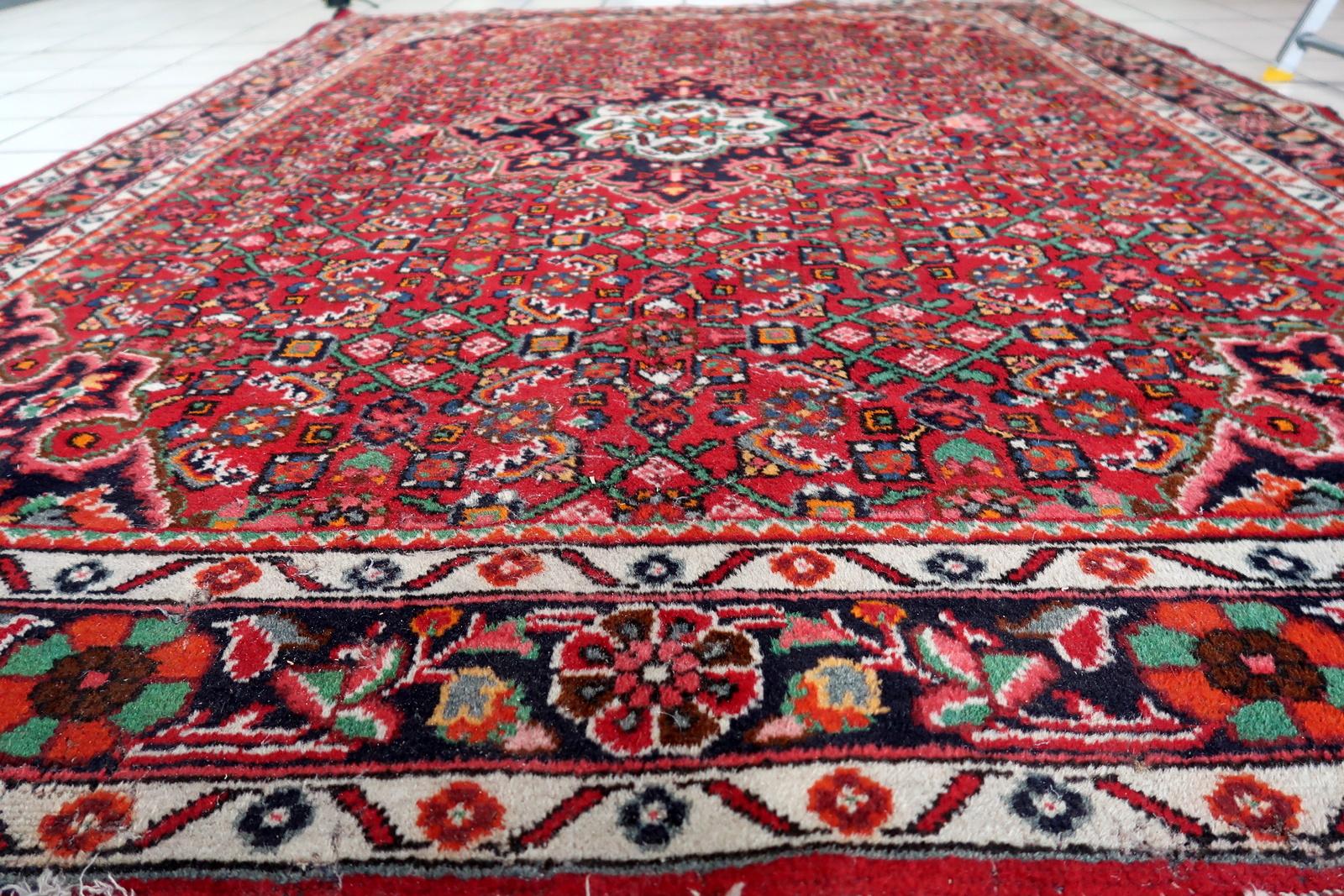 Tapis persan Malayer vintage fait à la main 5,4' x 7,1' (167 cm x 219 cm), années 1960 - 1C1110 en vente 9