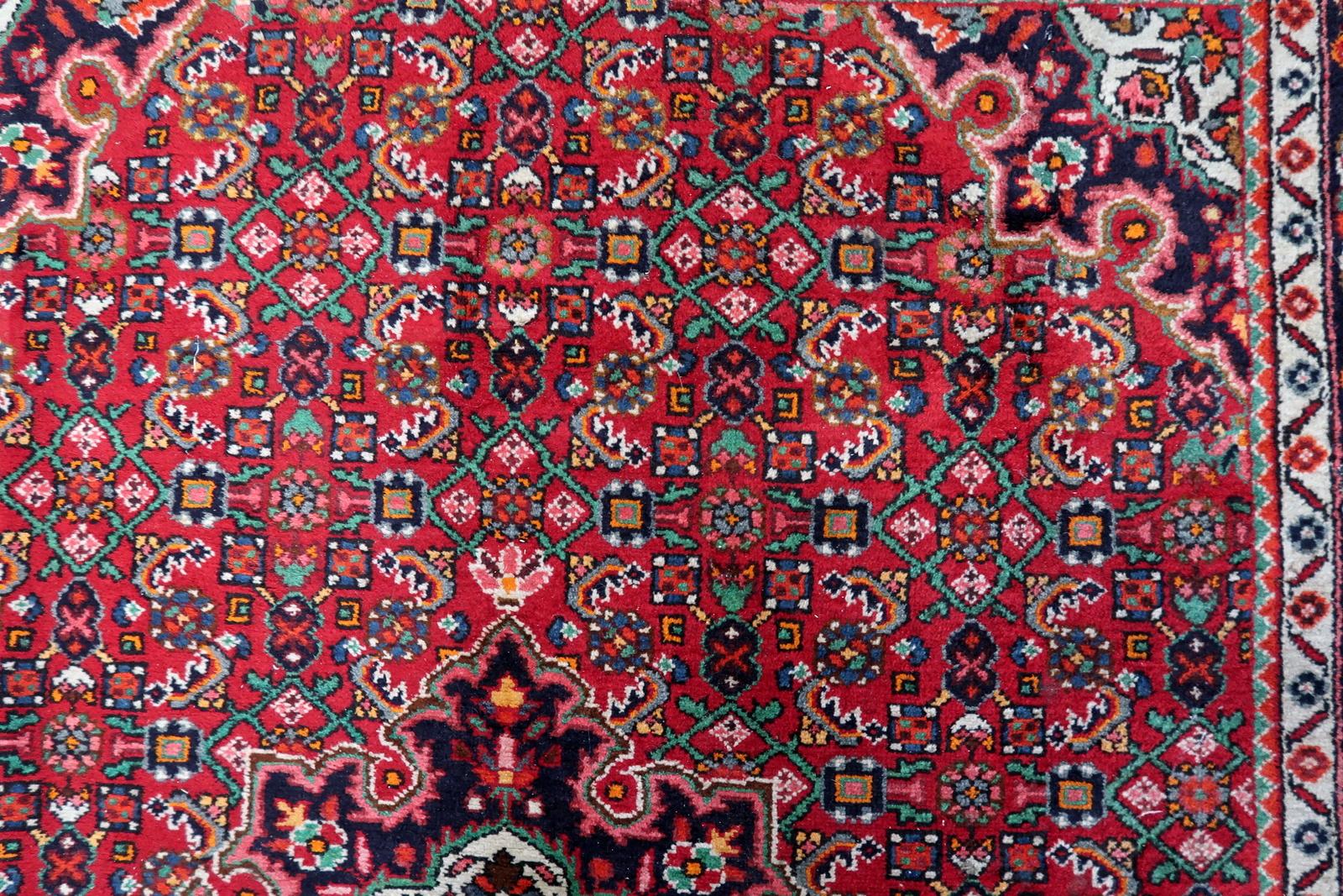 Mid-20th Century Handmade Vintage Persian Malayer Rug 5.4' x 7.1' (167cm x 219cm), 1960s - 1C1110 For Sale