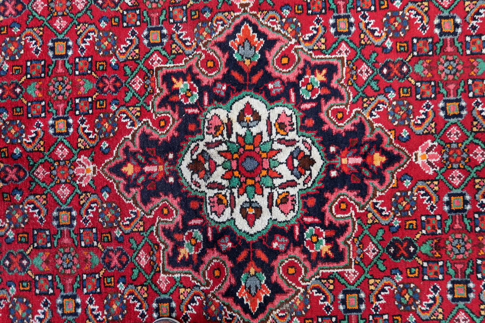 Tapis persan Malayer vintage fait à la main 5,4' x 7,1' (167 cm x 219 cm), années 1960 - 1C1110 en vente 1