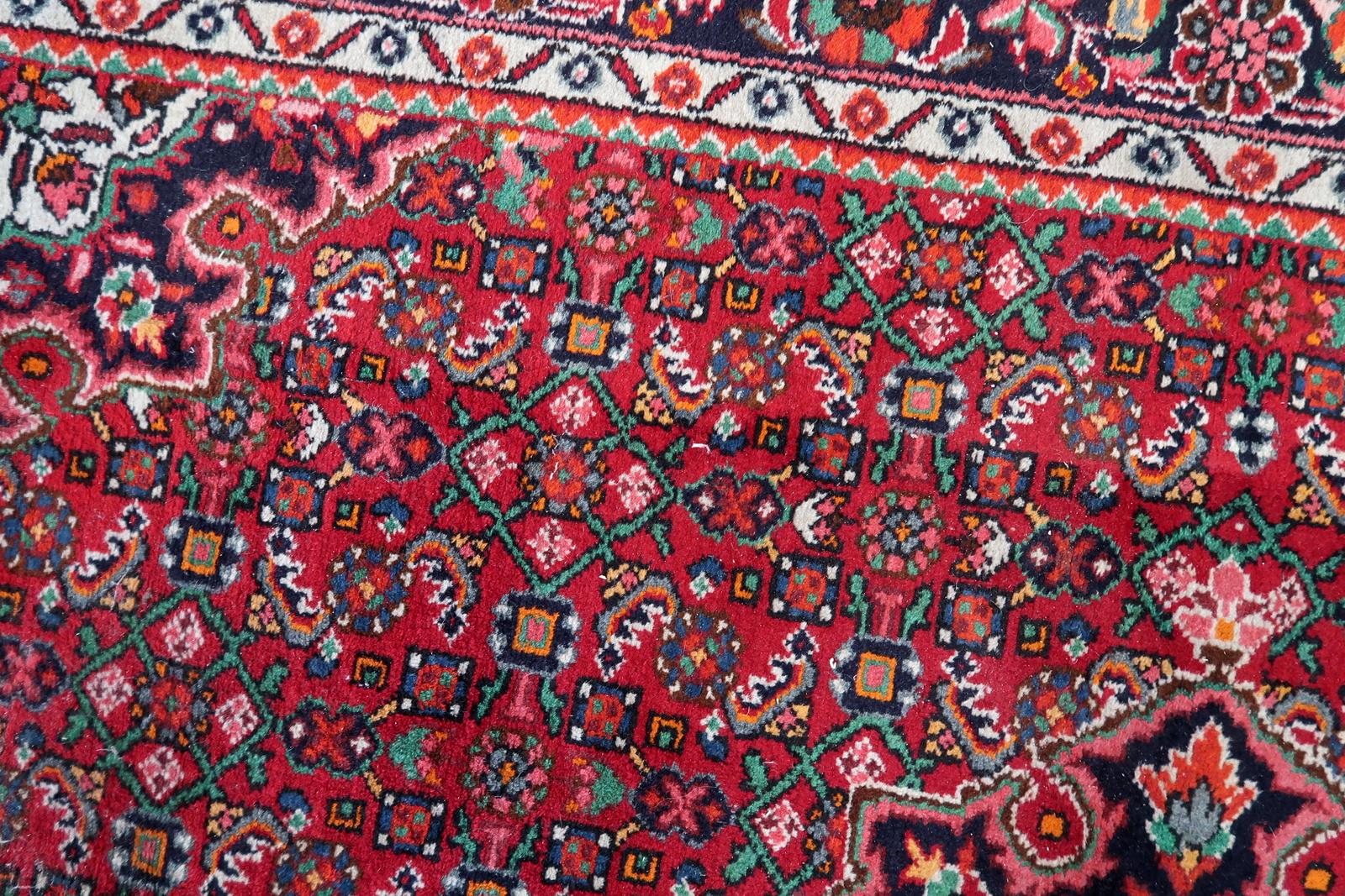 Handmade Vintage Persian Malayer Rug 5.4' x 7.1' (167cm x 219cm), 1960s - 1C1110 For Sale 2