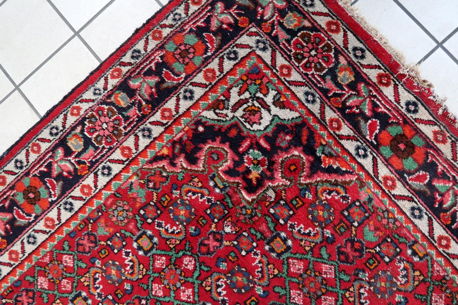 Tapis persan Malayer vintage fait à la main 5,4' x 7,1' (167 cm x 219 cm), années 1960 - 1C1110 en vente 4