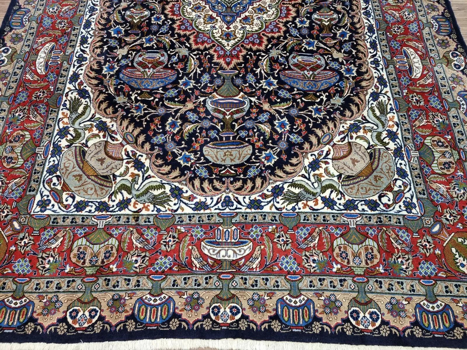 Handgefertigter persischer Mashad-Teppich 8,1' x 11,5' 1960er Jahre - 1D203 im Angebot 4