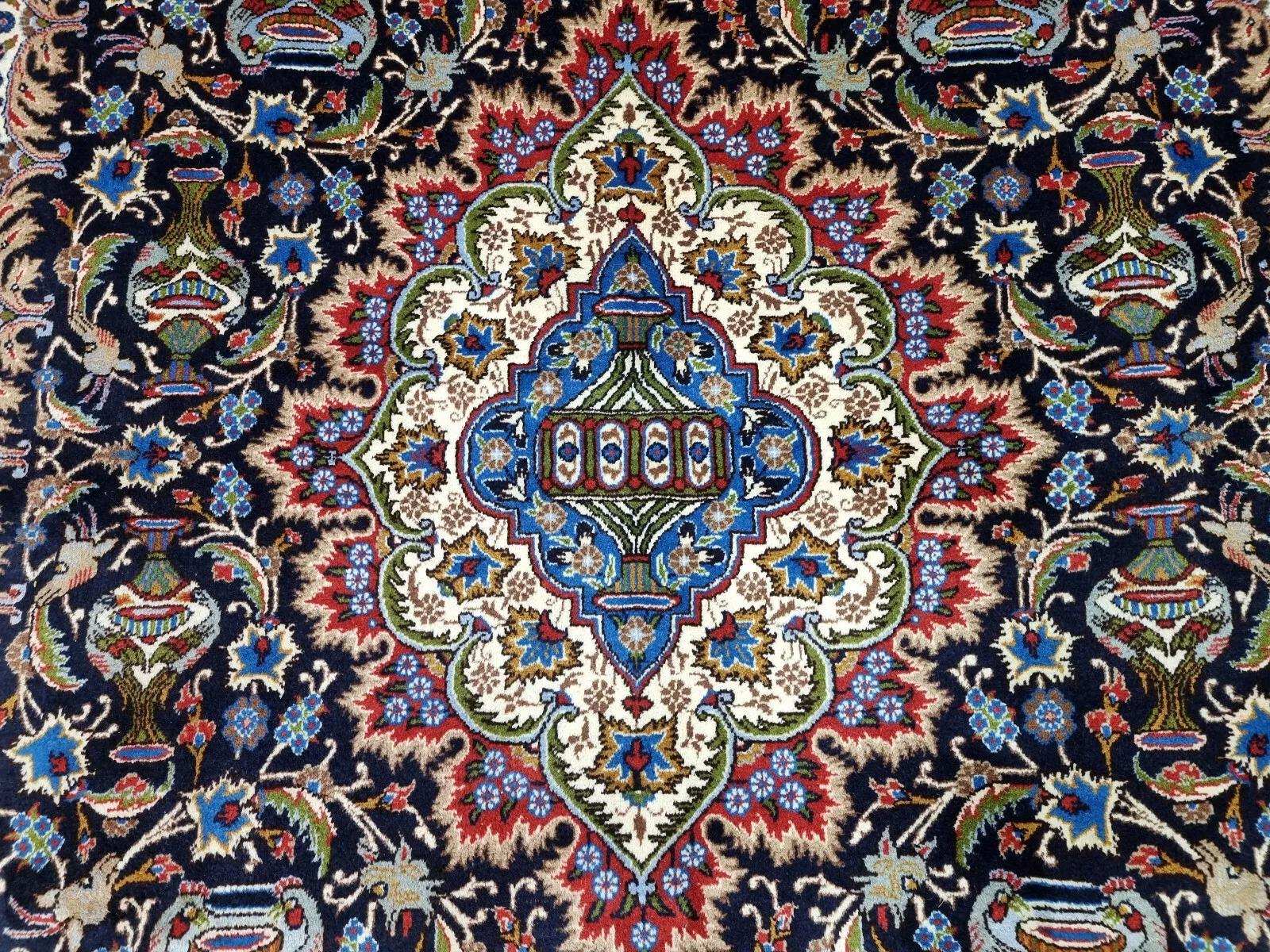 Handgefertigter persischer Mashad-Teppich 8,1' x 11,5' 1960er Jahre - 1D203 (Handgeknüpft) im Angebot