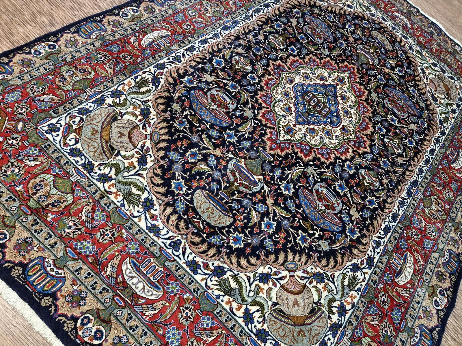 Handgefertigter persischer Mashad-Teppich 8,1' x 11,5' 1960er Jahre - 1D203 (Wolle) im Angebot
