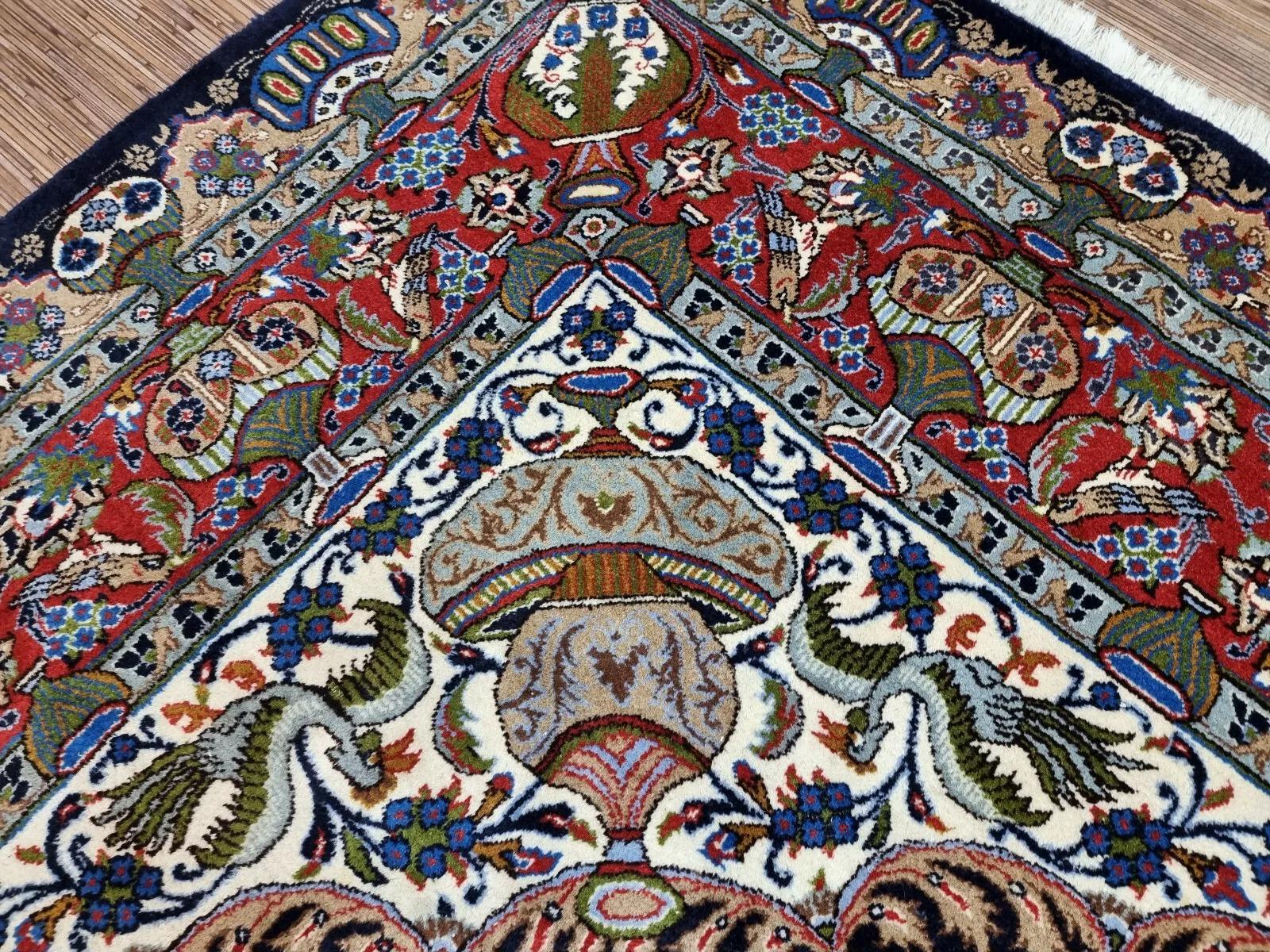 Handgefertigter persischer Mashad-Teppich 8,1' x 11,5' 1960er Jahre - 1D203 im Angebot 2