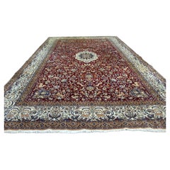 Handgefertigter Vintage Persian Nain Teppich mit Seide, Tiermotiv, 1950er Jahre, 1K01