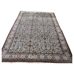 Handgefertigter persischer Qum-Teppich im Vintage-Stil 7,5' x 10.9' (228cm x 331cm), 1960er - 1N52