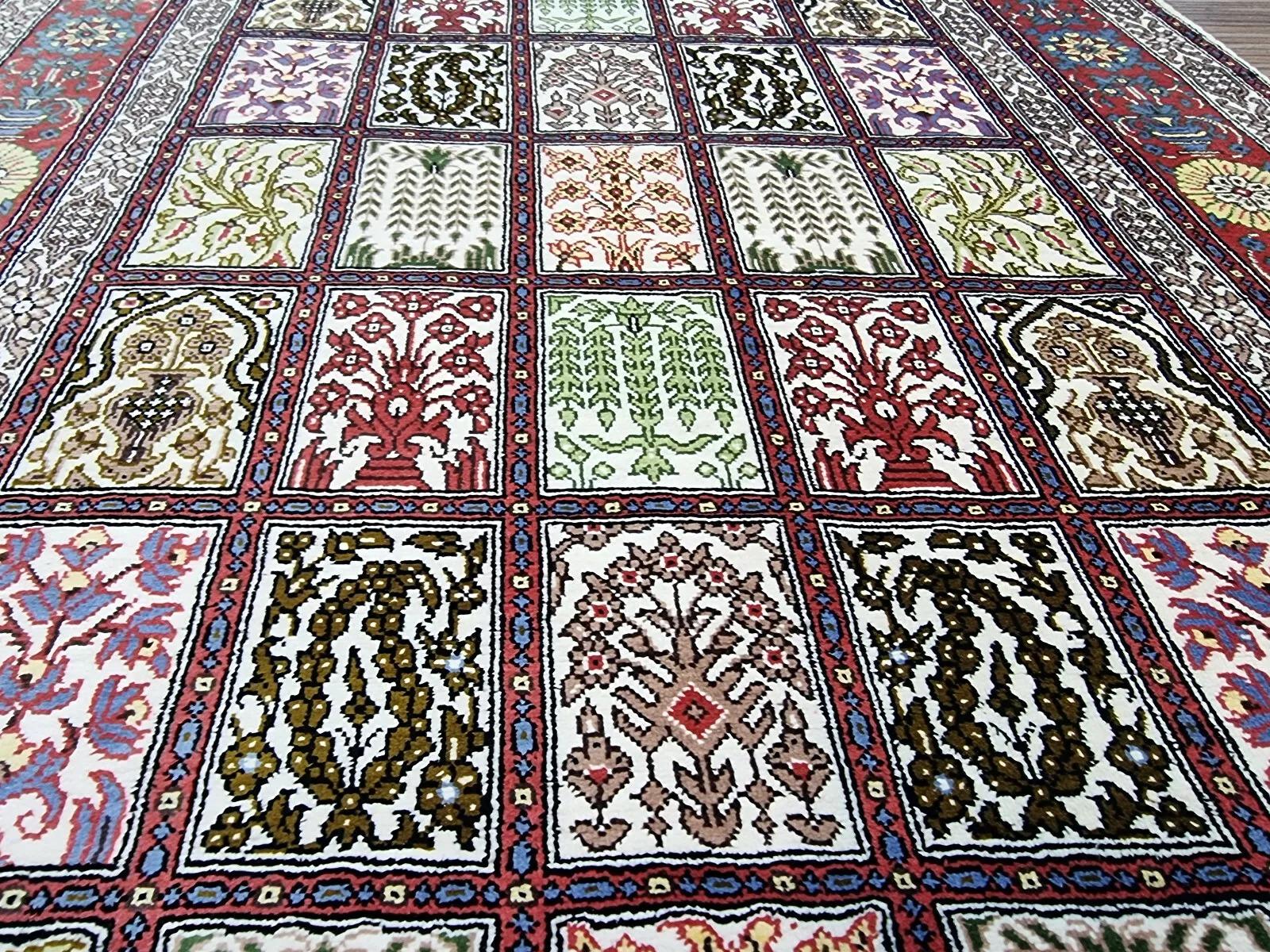 Handgefertigter persischer Qum-Seidenteppich im Vintage-Stil 1,9' x 2,9' 1980er Jahre - 1D165 im Angebot 6