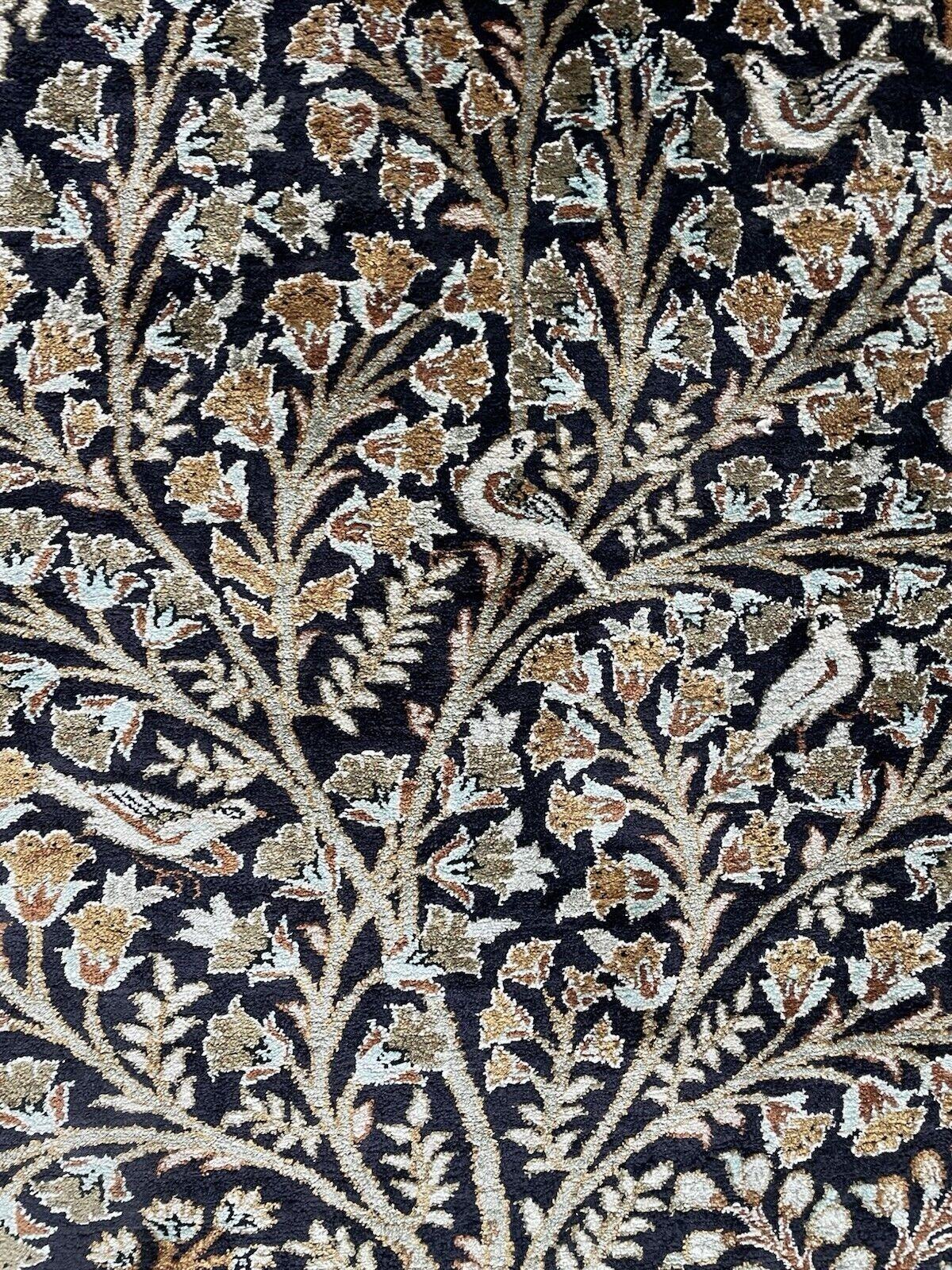 Tapis de soie Qum persan vintage fait main 2.4' x 4', 1970 - 1N97 en vente 3