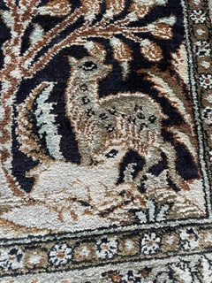 Handmade Vintage Persian Qum Silk Rug 2.4' x 4', 1970s - 1N97