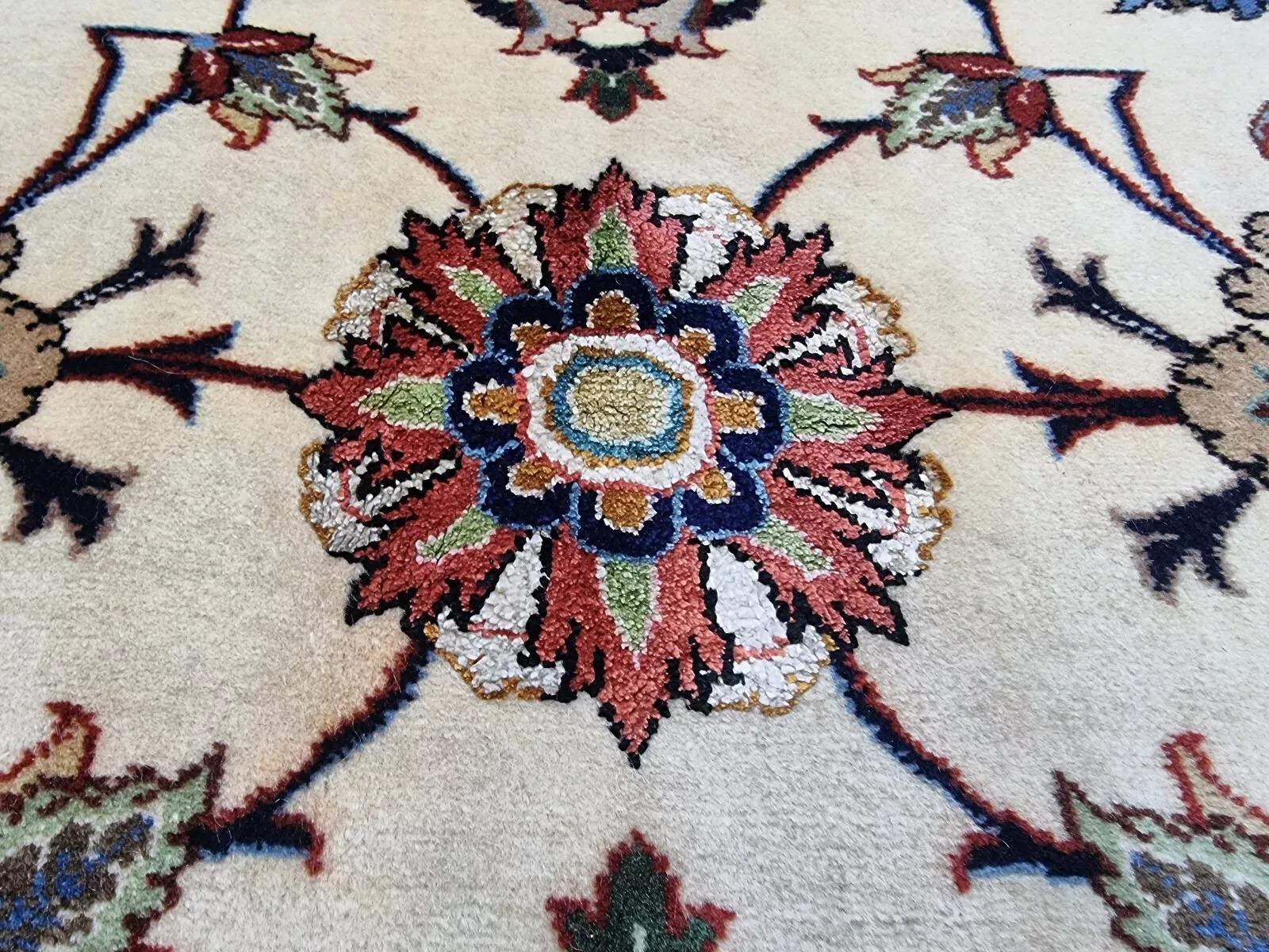 Tappeto Sarouk persiano vintage fatto a mano con seta 8,2' x 11,5' anni '80 - 1D172 in vendita 5