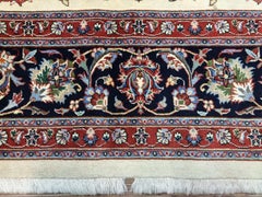 Handmade Vintage Persian Sarouk Rug With Silk 8.2' x 11.5' 1980s - 1D172