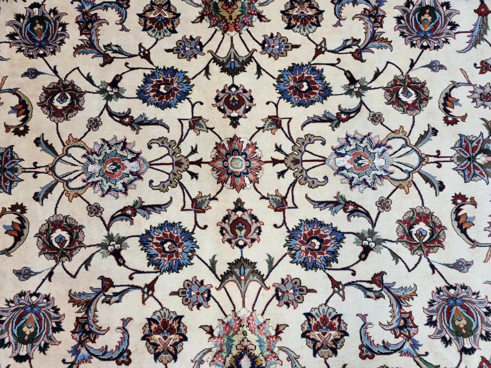Fine XX secolo Tappeto Sarouk persiano vintage fatto a mano con seta 8,2' x 11,5' anni '80 - 1D172 in vendita