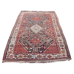Handmade Used Persian Shiraz Rug, 1950s