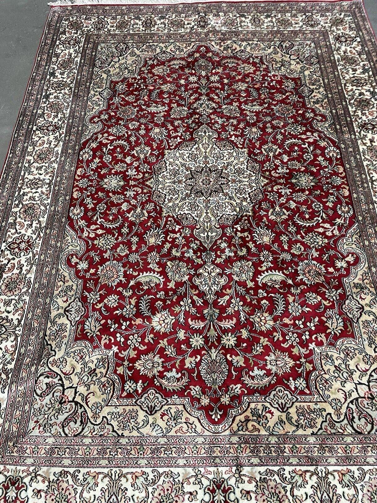 Alfombra Qum de seda persa vintage hecha a mano 5' x 7.3' años 70 - 1N76 Lana en venta