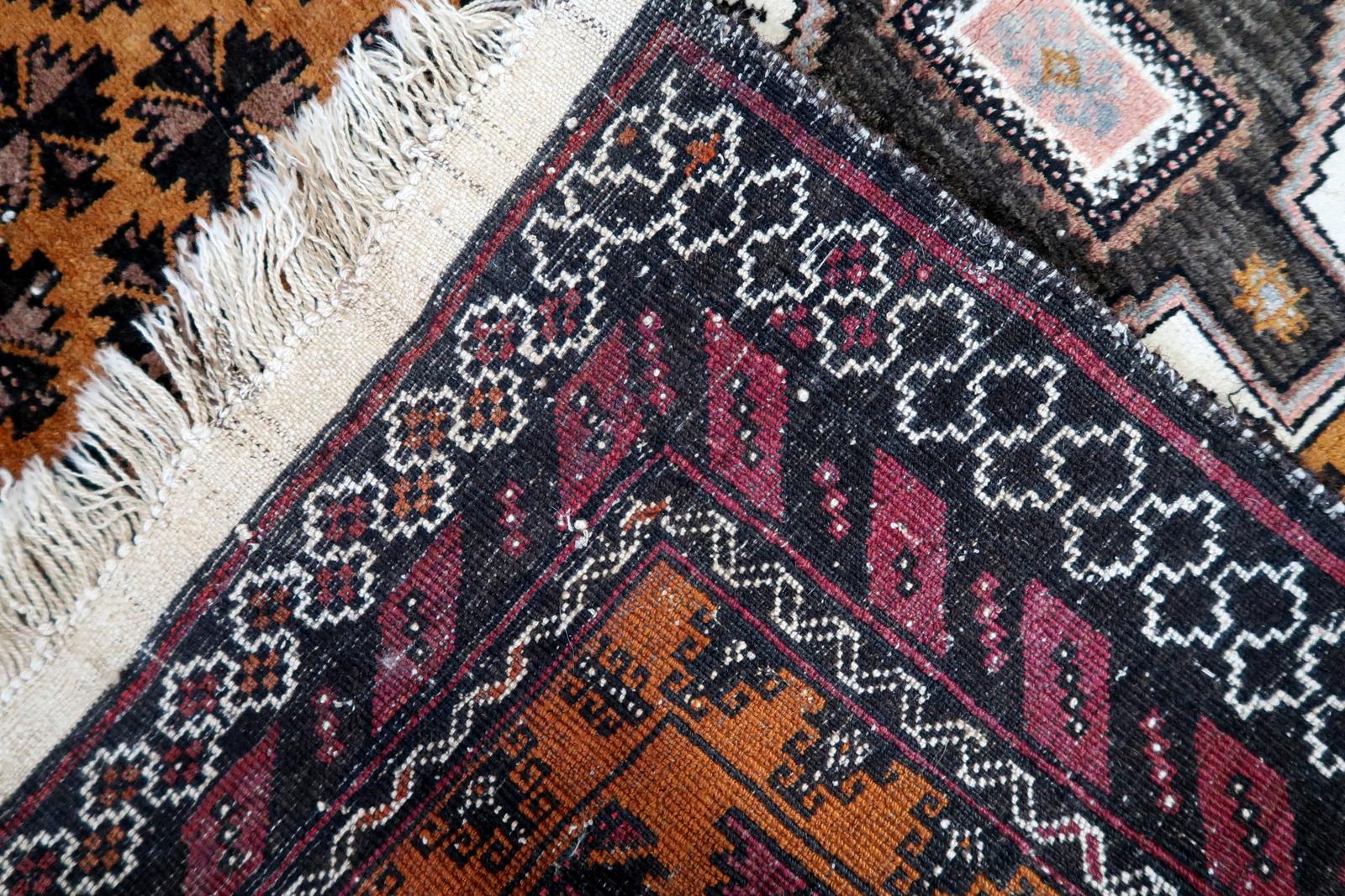 Handgefertigter antiker afghanischer Baluch-Teppich 3,5' x 6.2', 1920er Jahre - 1C1117 im Angebot 3