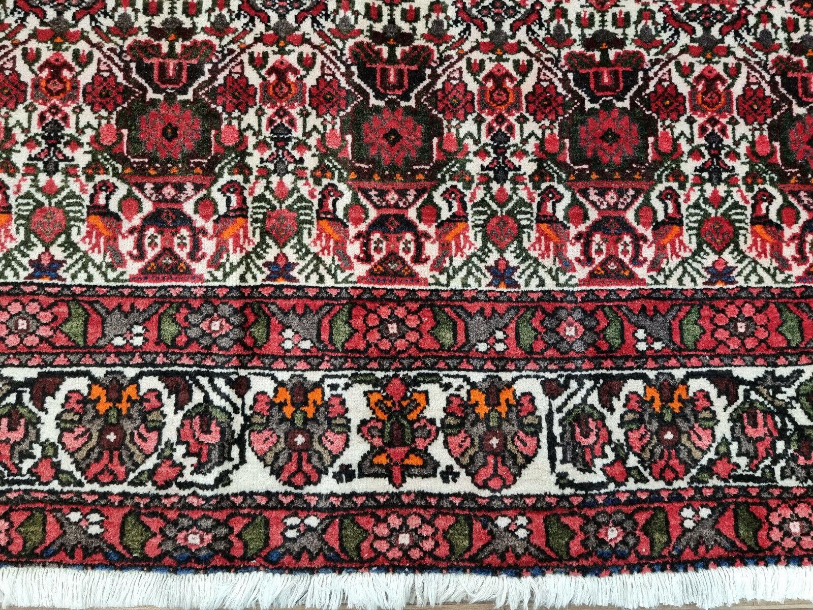 Handgefertigter Afshar-Teppich im persischen Stil im Vintage-Stil 4,9' x 6,5', 1950er Jahre - 1D97 im Angebot 3
