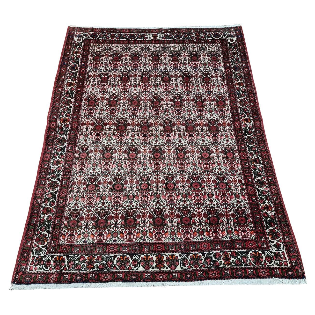 Handgefertigter Afshar-Teppich im persischen Stil im Vintage-Stil 4,9' x 6,5', 1950er Jahre - 1D97