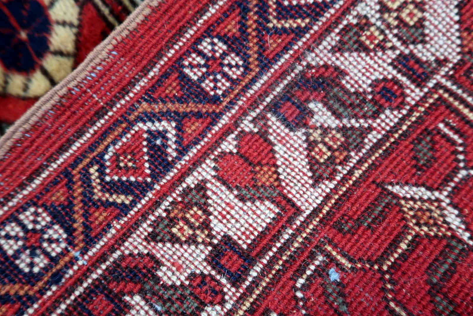 Handgefertigter Afshar-Teppich im persischen Stil im Vintage-Stil 6,4' x9.9', 1950er Jahre - 1C1116 im Angebot 5