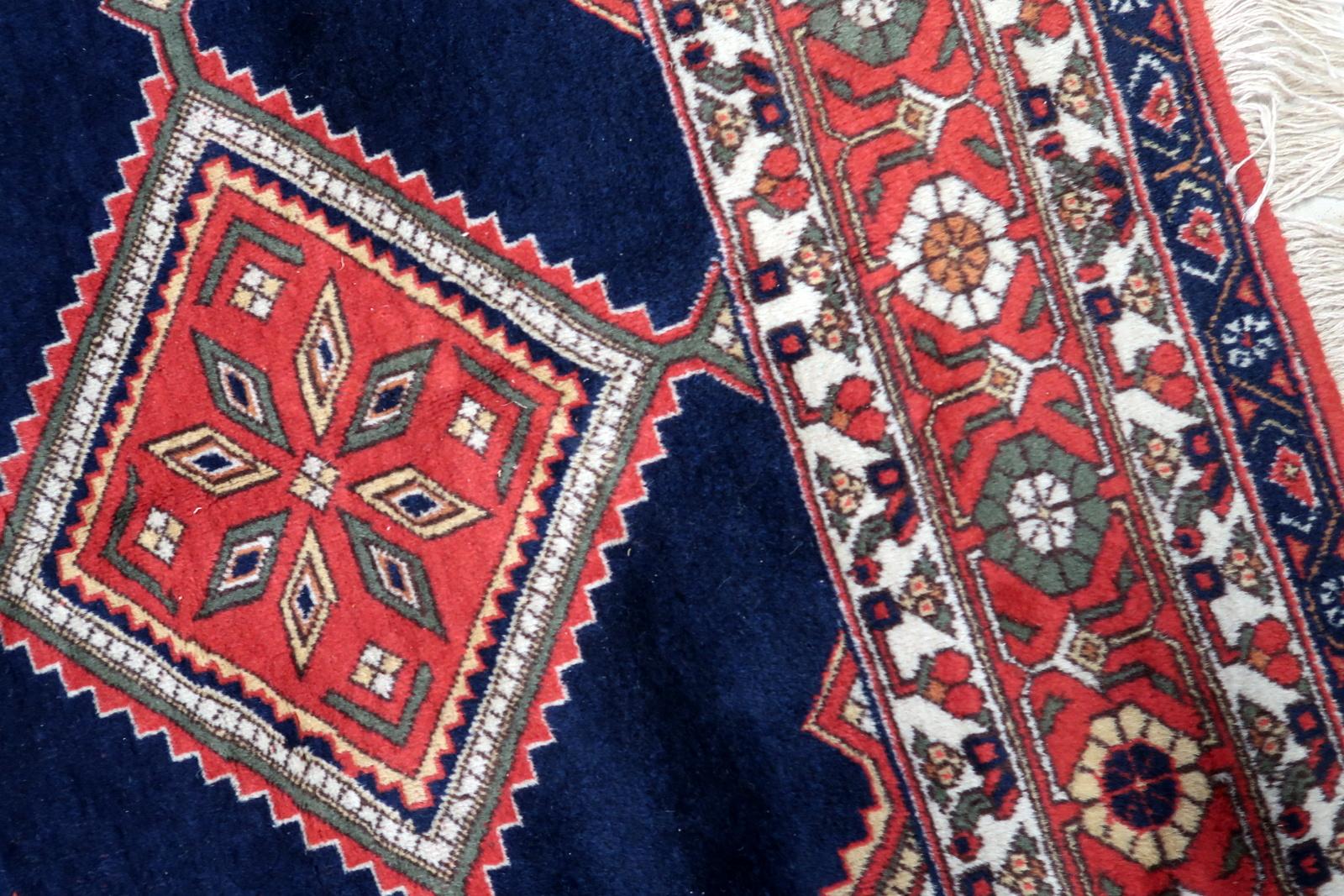 Hand-Knotted Handmade Vintage Persian Style Afshar Rug 6.4' x 9.9', 1950s - 1C1116 For Sale