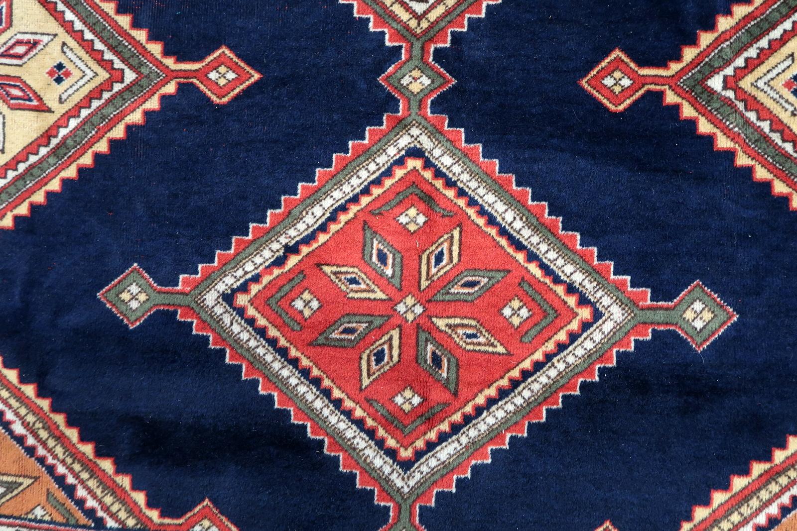 Handgefertigter Afshar-Teppich im persischen Stil im Vintage-Stil 6,4' x9.9', 1950er Jahre - 1C1116 (Mitte des 20. Jahrhunderts) im Angebot