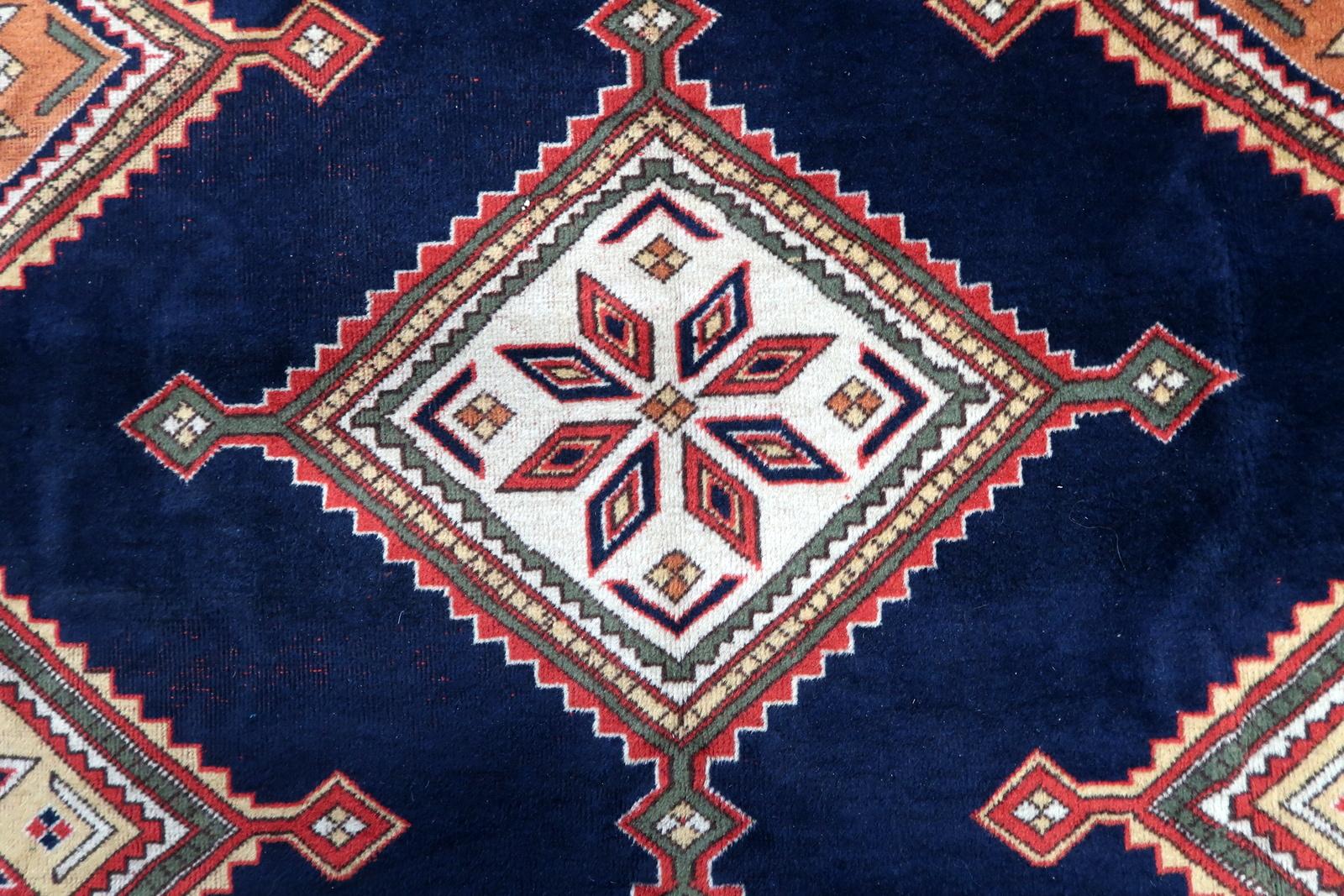 Handgefertigter Afshar-Teppich im persischen Stil im Vintage-Stil 6,4' x9.9', 1950er Jahre - 1C1116 (Wolle) im Angebot