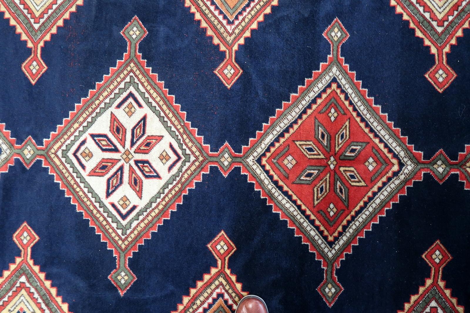 Handgefertigter Afshar-Teppich im persischen Stil im Vintage-Stil 6,4' x9.9', 1950er Jahre - 1C1116 im Angebot 1