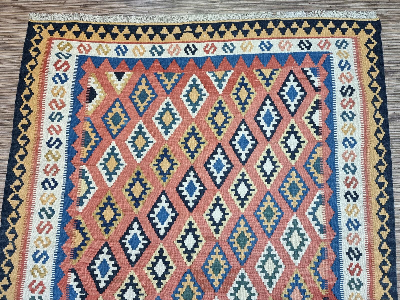 Handgefertigte Vintage Persian Style Ardabil Kilim Teppich 4,9' x 7,2', 1970er Jahre - 1D91 (Ende des 20. Jahrhunderts) im Angebot