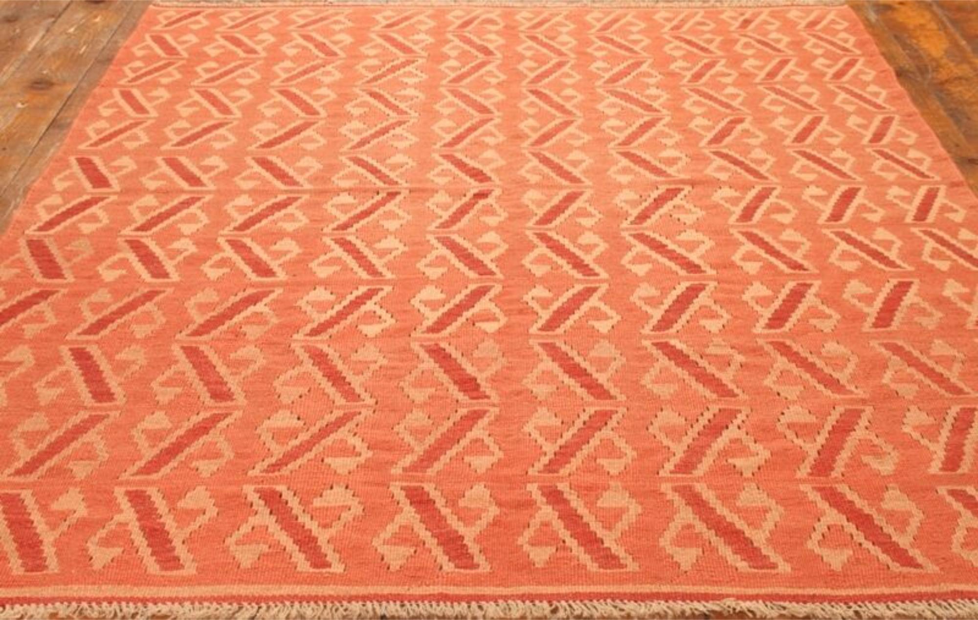 Handgefertigte Vintage Persian Style Ardabil Kilim Teppich 5' x 6.7', 1970er Jahre - 1T38 (Ende des 20. Jahrhunderts) im Angebot