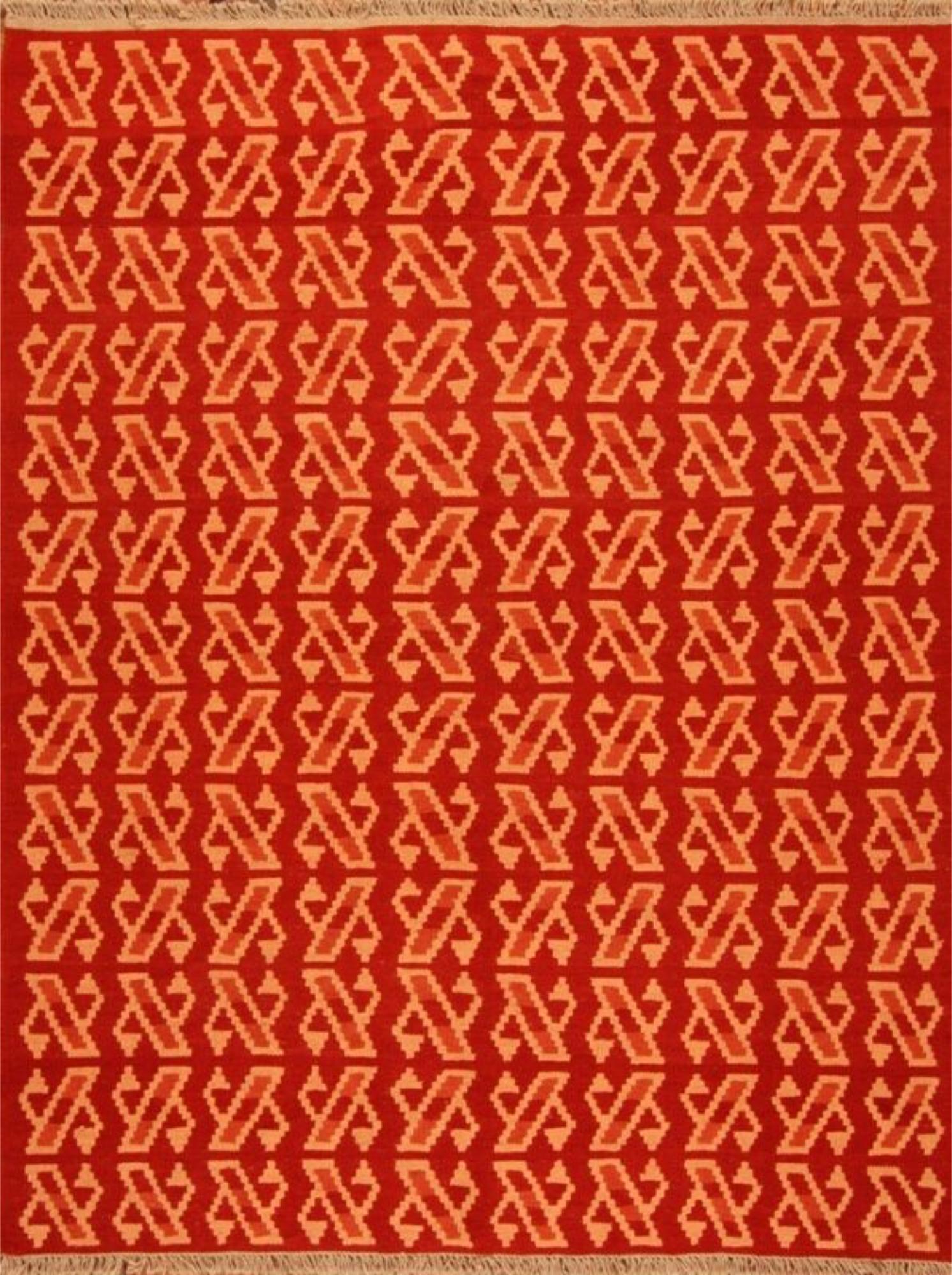 Handgefertigte Vintage persischen Stil Ardabil Kilim Teppich 5,2 'x 6,8', 1970er Jahre - 1T36 im Zustand „Gut“ im Angebot in Bordeaux, FR