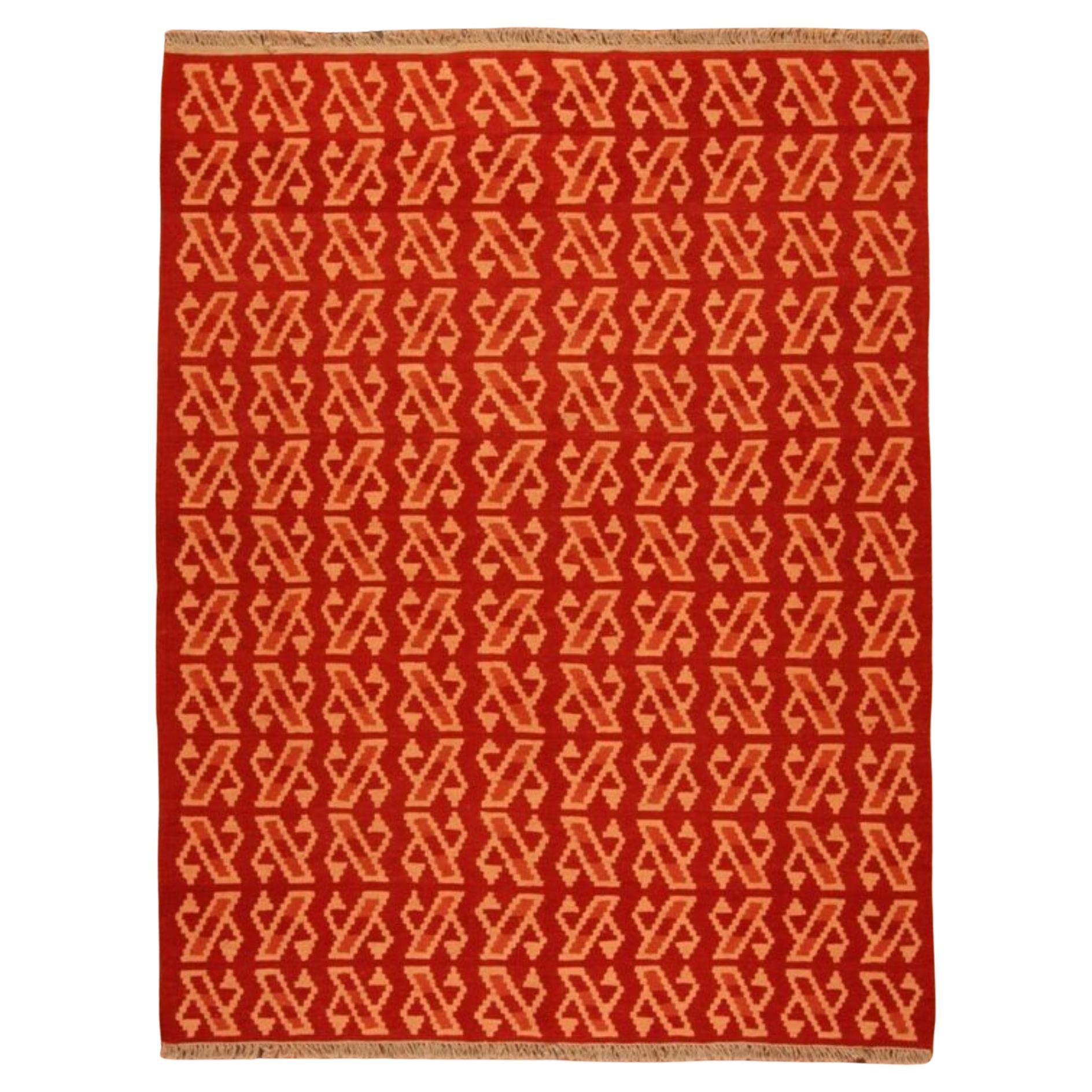 Handgefertigte Vintage persischen Stil Ardabil Kilim Teppich 5,2 'x 6,8', 1970er Jahre - 1T36 im Angebot