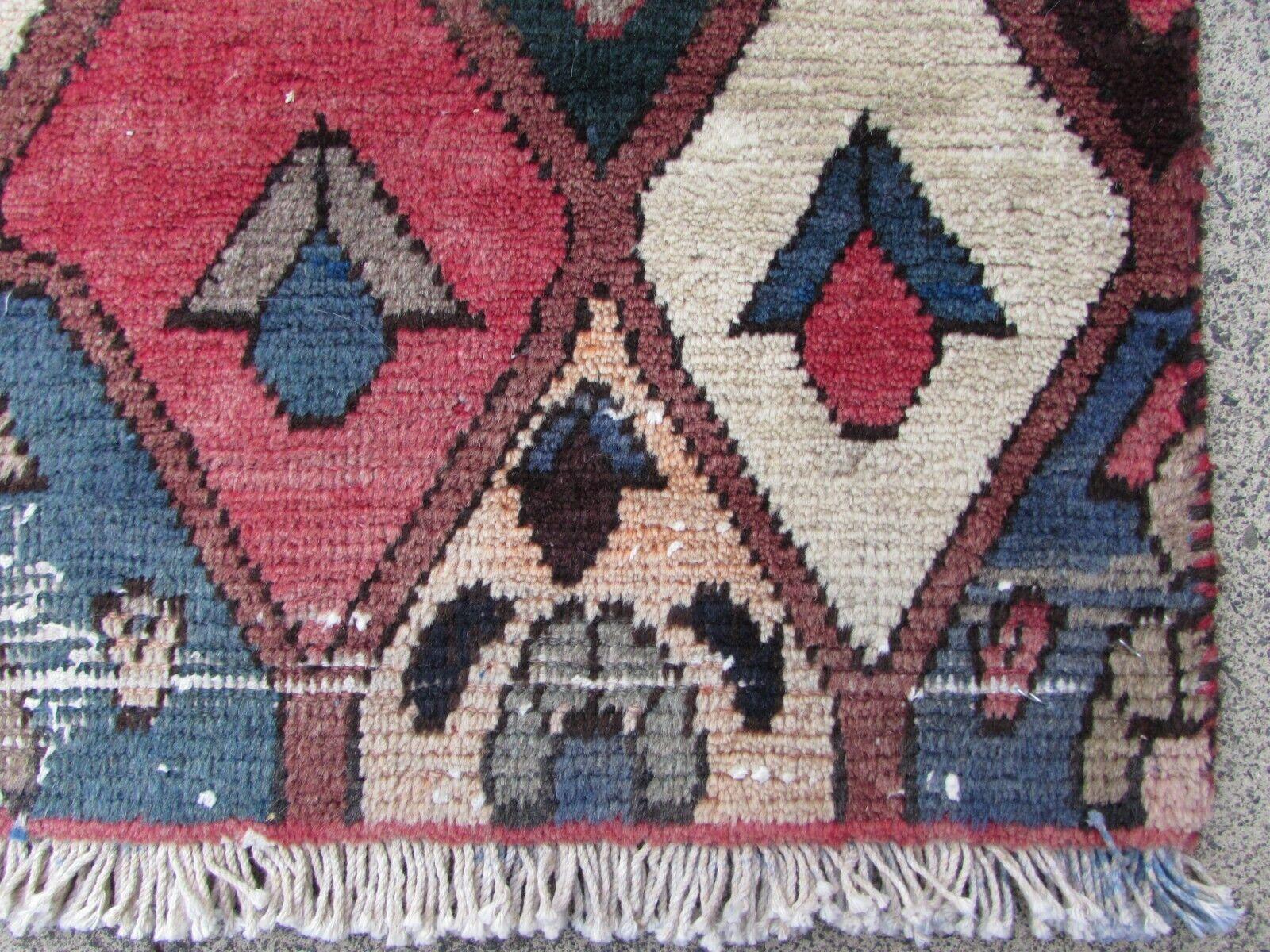 Handmade Vintage Persian Style Bakhtiari Runner Rug 3.3' x 8.5', 1970s, 1Q59 For Sale 5