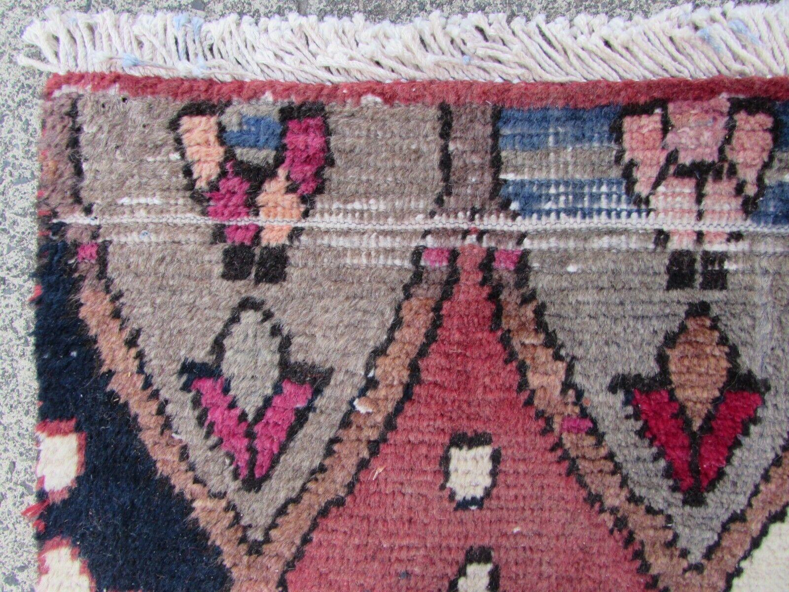 Hand-Knotted Handmade Vintage Persian Style Bakhtiari Runner Rug 3.3' x 8.5', 1970s, 1Q59 For Sale