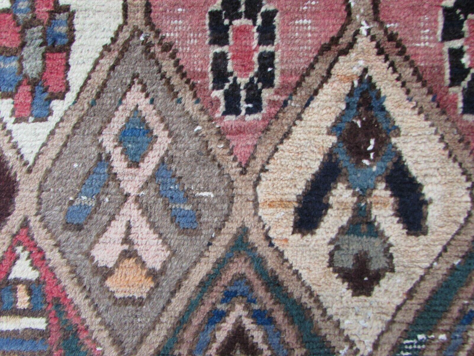 Wool Handmade Vintage Persian Style Bakhtiari Runner Rug 3.3' x 8.5', 1970s, 1Q59 For Sale