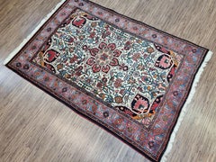 Tapis Bidjar de style persan vintage fait à la main 3,4' x 5', 1970 - 1D88
